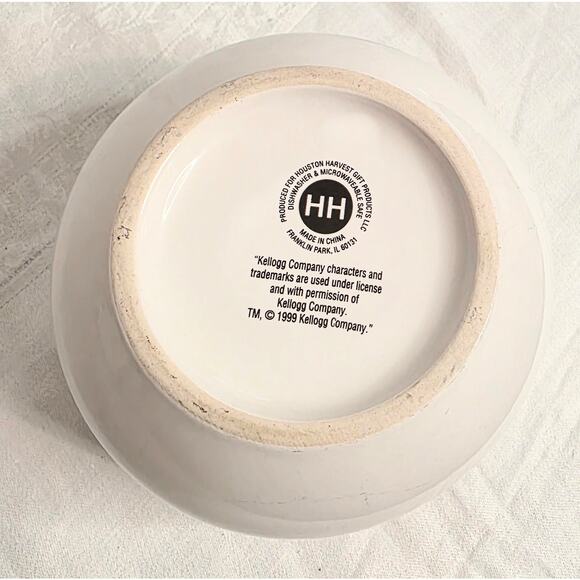 Kellogg's Corn Flakes Cereal Bowl Ceramic 1999 Houston Harvest Gift Products - Picture 3 of 5